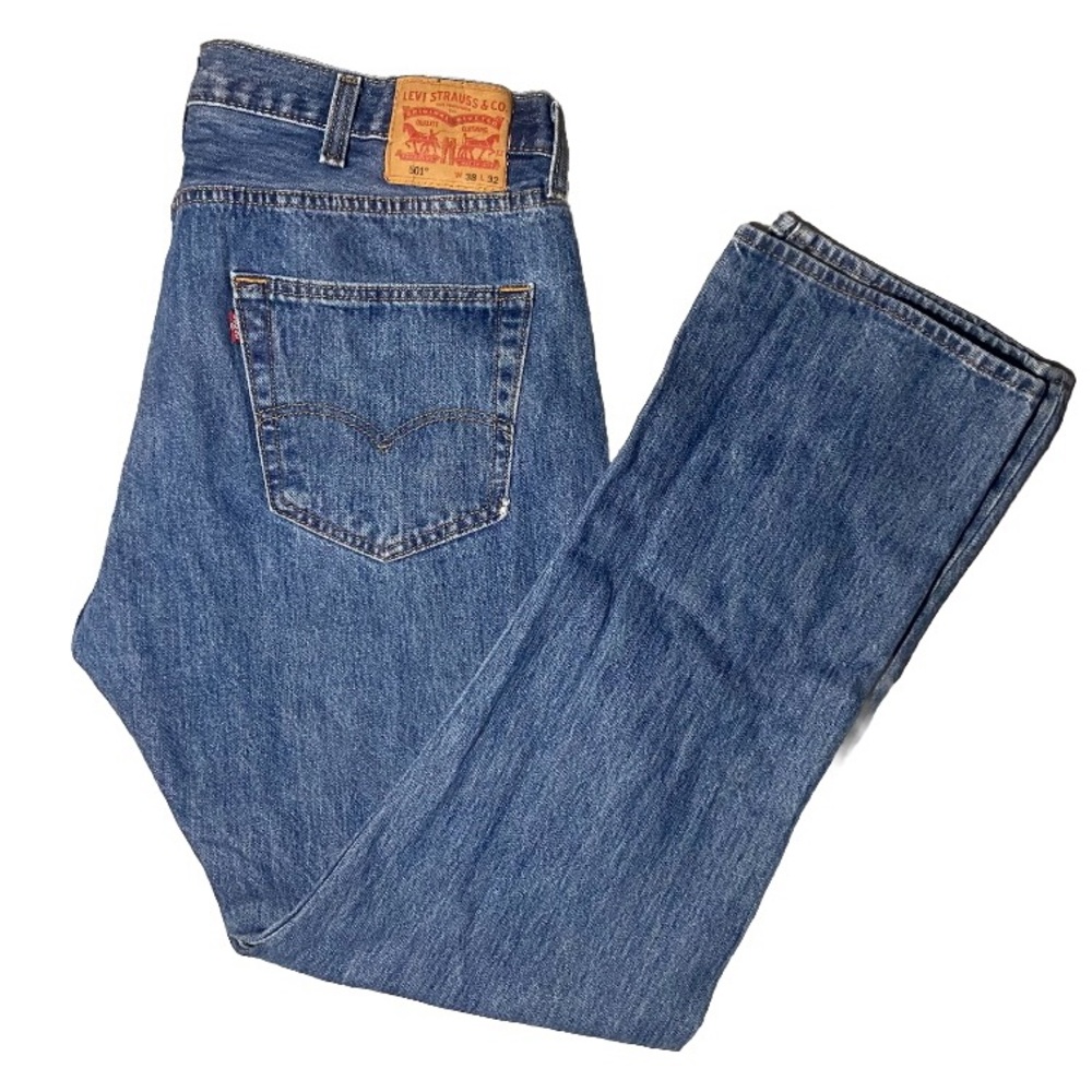 Vintage Levi's 501 Men's Jeans 38x32 - Button Fly - Dark Wash - Y2K